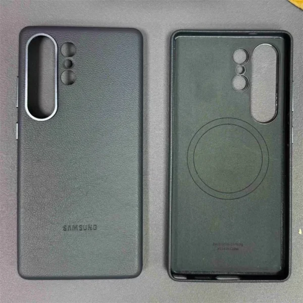 Samsung Galaxy S25 Ultra Magsafe Leder-Handyhülle, magnetische Unterstützung, kabelloses Laden, Rückseite, Schutzhülle und Box 4