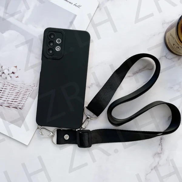 Umhängetasche Lanyard Halskette Weiche Silikonhülle für Samsung Galaxy A55 A35 A54 A13 A14 A53 A52 A51 A71 A15 Cord Strap Chain Cover 4