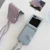 PU-Leder-Crossbody-Geldbörse mit Kartenhalter, Handyhülle für Samsung Galaxy Z Flip 5, 4, 3, Flip5, Flip4, Flip3, 5G, stoßfeste Abdeckung 3