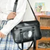Frauen JK Schule Handtasche große Kapazität Pu Anime Umhängetasche transparente Liebe Herz Schulter Uniform Tasche zum Einkaufen Pendeln 3