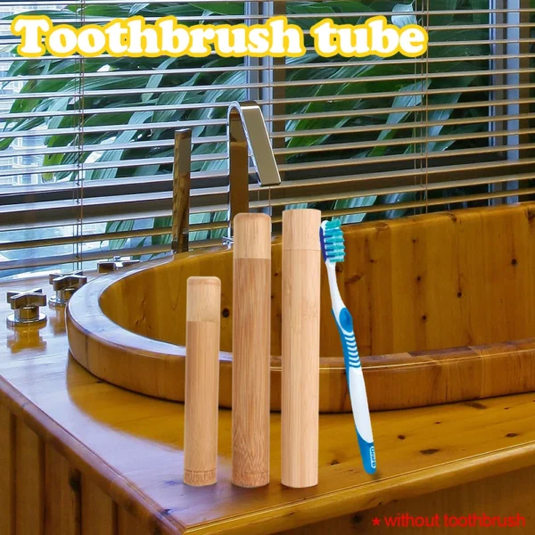 1PC Natürliche Bambus Rohr Umweltfreundliche Zahnbürste Fall 21cm für Erwachsene Gesundheit Oral Hygiene Reise Tragbare Zahnbürste Halter 2