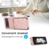 Umhängetasche, Kartenhalter, Brieftasche, Hülle für Samsung Galaxy Z Flip 6, 5, 4, 3, 5G, Flip5, Flip6, Handschlaufe, Reißverschluss, veganes Leder, Handyhülle 3