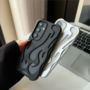 Neue 3D-Flammenmuster-Hülle für Samsung Galaxy S24 S23 S22 Ultra A55 A16 A54 A06 A15 A14 Fashion Hollow Slim stoßfeste Softcover