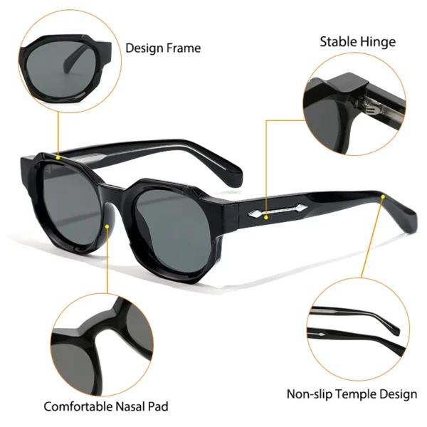 CATERSIDE Punk Quadratische Sonnenbrille Männer Vintage Dicken Rahmen Hochwertige Retro frauen Sonnenbrille Party und Urlaub Reise Brillen 6