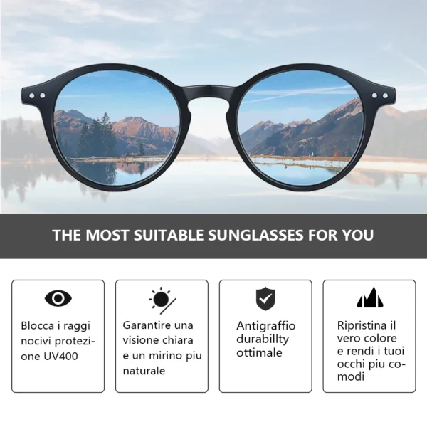 ZENOTTIC Retro Polarisierte Sonnenbrille 2023 2024 Männer Frauen Vintage Kleine Runde Rahmen Sonnenbrille Polarisierte Linse UV400 Brille Schatten 4