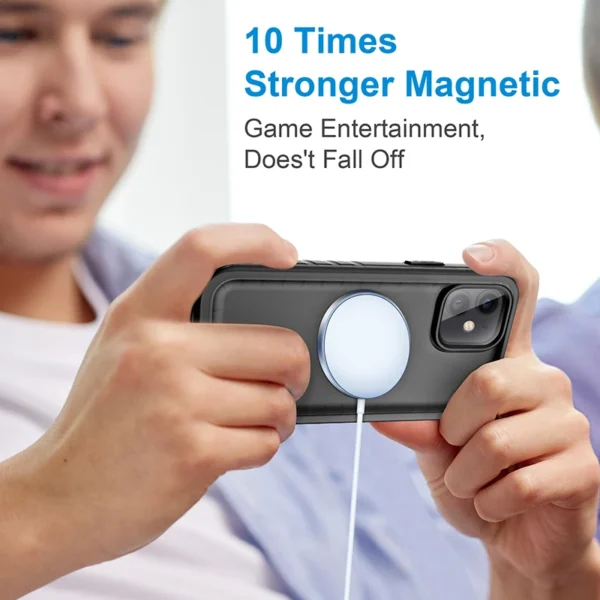 SPORTLINK Wasserdichte magnetische Hülle für iPhone 16/13/14/15 Pro Max Magsafe Wireless Charger Ganzkörper stoßfeste Schutzhülle 3