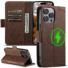 Kartenhalter-Brieftasche, Flip-Cover-Handyhülle, kompatibel mit MagSafe, magnetisches kabelloses Laden, für iPhone 16 Pro Max 15 Plus 14 13 12