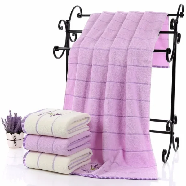 2 teile/satz Lavendel Baumwolle Terry Tuch Lila Weiß Handtuch Set Toalhas De Banho 1pc Bad Handtuch Marke 1pc hand Gesicht Handtuch Drop Schiff 4