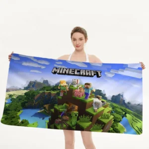 Minecraft Ghast Fireball Strandtuch für Kinder, personalisiertes Badetuch, Pooltuch, Urlaubsgeschenk, Picknicktuch, Party-Geschenk