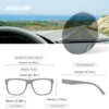 KDEAM Große quadratische Herren-Sonnenbrille, polarisiert, photochrome, übergroße Sonnenbrille, modische Damen-Sonnenbrille, verbesserte Ausgabe 3