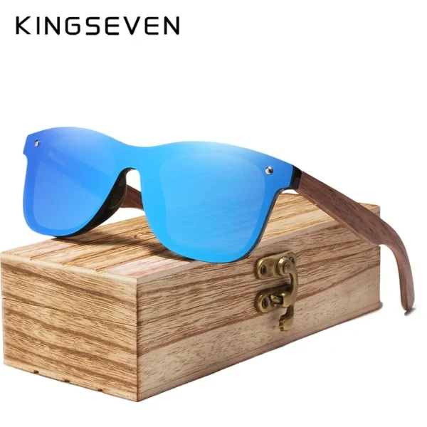 KINGSEVEN UV400 Sonnenbrille Für Männer Polarisierte Hochwertige Augenschutz Gläser Frauen Walnuss Holz Handgemachte Brillen Geschenke 3