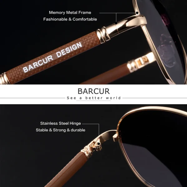 BARCUR Design Titan Legierung Sonnenbrille Polarisierte männer Sonnenbrille Frauen Pilot Gradienten Brillen Spiegel Shades Oculos De Sol 2
