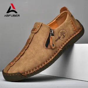 Handgemachte Leder Männer Schuhe Casual Slip Auf Loafers Atmungsaktive Leder Schuhe Männer Wohnungen Heißer Verkauf Mokassins Werkzeug Schuhe Plus Größe