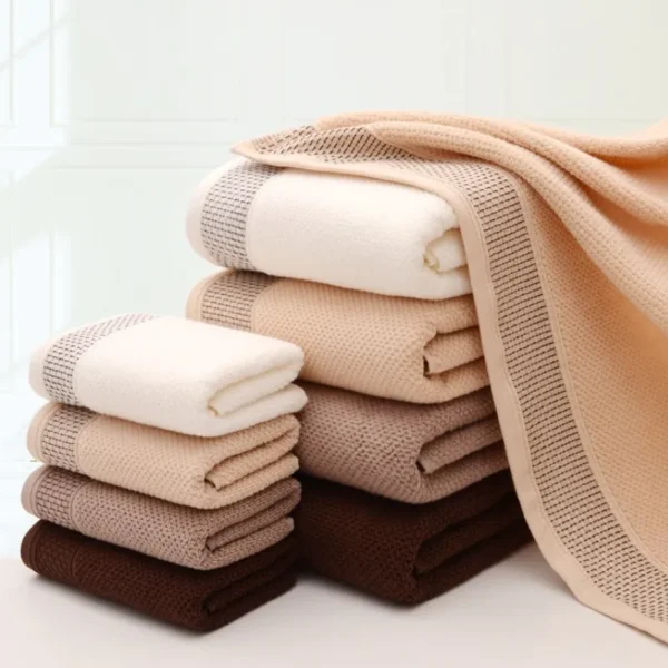 3 stücke Waffel Handtuch Set Haushalt Baumwolle Gesicht Handtuch Hand Bad Handtuch Bad Leinen Set Für Badezimmer 1 Bad Handtuch & 2 Handtücher Creme 6