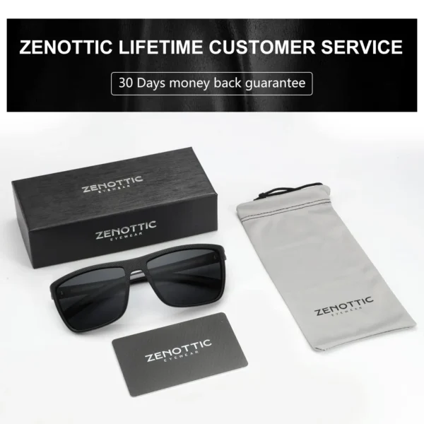 ZENOTTIC Polarisierter Sonnenbrillen-Schatten für Damen und Herren, leichter TR90-Rahmen, UV400-Schutz, quadratische Sonnenbrille 2024 2025 6