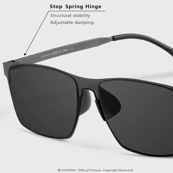 VEITHDIA männer Sonnenbrille Angeln Polarisierte UV400 Nylon Objektiv Im Freien Fahren Brillen Edelstahl Sonnenbrille Für Männliche V8226 5