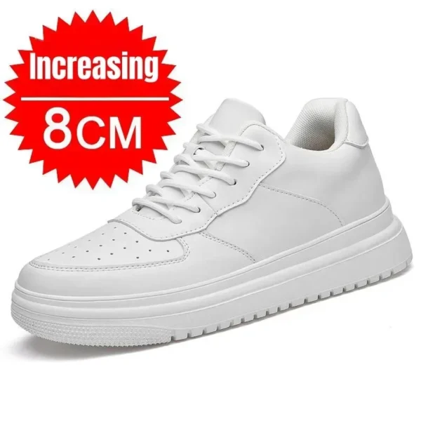 PDEP Neue Höhe Zunehmende Schuhe für Männer 10 cm Unsichtbare Aufzug Turnschuhe Weiß Leder Sport Zapatillas De Hombre Große Größe 46 6