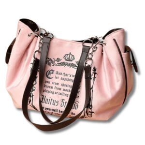 Retro-Damenhandtasche mit Buchstabendesign aus Wildlederimitat