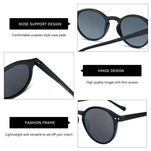 ZENOTTIC (S-Größe) Retro kreisförmige polarisierte Sonnenbrille 2024 2025, Herren Damen, Vintage, kleine runde Sonnenbrille, UV400-Brille 5