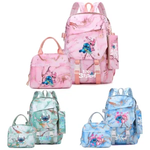 3-teiliger Stich-Rucksack, Federmäppchen, faltbare isolierte Kühltasche, Schultasche mit großem Fassungsvermögen, lässiger Tagesrucksack für den täglichen Gebrauch