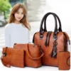 Frauen Verbund Quaste Tasche Luxus Leder Geldbörse Handtaschen Berühmte Marken Designer Top-Griff Weibliche Schulter Tasche 4 teile/satz 6