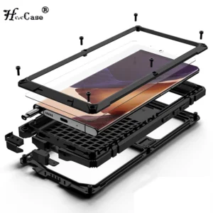 360 Voll metall stoß festes Gehäuse für Samsung Galaxy S24 S23 S22 S21 S20 plus Note 20 Ultra A72 A52 A32 Aluminium Panzer halter Abdeckung