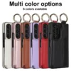 PU-Leder-Ring-Handyhülle für Samsung Galaxy Z Fold 6, 5, 4, 3, Fold5, Fold4, Fold6, 5G, Brieftasche mit Stifthalter und Kartensteckplatz (kein Stift) 6