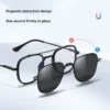 COHK Metall 3 In 1 Neue Stil Klapp Magnet Clip Auf Brillengestell Trend Polarisierte Sonnenbrille Männer Optische Computer Brillen UV400 3