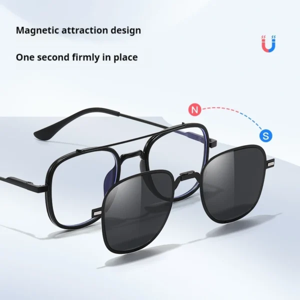 COHK Metall 3 In 1 Neue Stil Klapp Magnet Clip Auf Brillengestell Trend Polarisierte Sonnenbrille Männer Optische Computer Brillen UV400 3