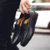 Sommer Männer Casual Schuhe Leder Mokassins Atmungsaktive Slip auf Boot Schuhe Italienische Luxus Marke Herren Fahren Faulenzer Größe 37-47 5