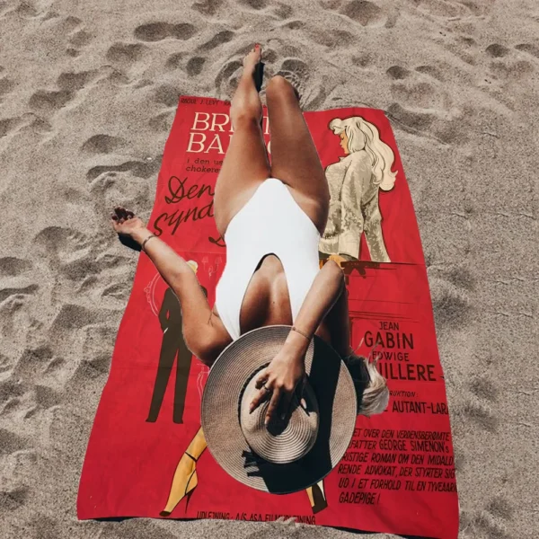 Brigitte Bardot Mikro faser decke schnell trocknende Strand tücher übergroßer Druck super saugfähige Pool handtuch decke 4