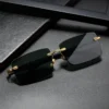 Retro Sonnenbrille Männer Marke Designer Mode randlose Sonnenbrille Sonnenbrillen Schneid linse Damen rahmenlose Brillen 2