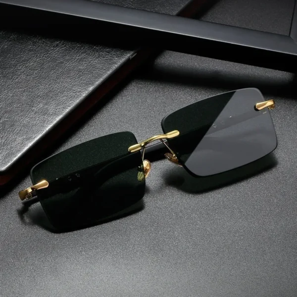 Retro Sonnenbrille Männer Marke Designer Mode randlose Sonnenbrille Sonnenbrillen Schneid linse Damen rahmenlose Brillen 2