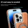 Unsichtbare Ständer Telefon Fall Für iPhone 13 11 12 14 15 Pro Max Business Leder Halter Abdeckung Magsafe Für IPHON 12 13 14 15 Promax 4