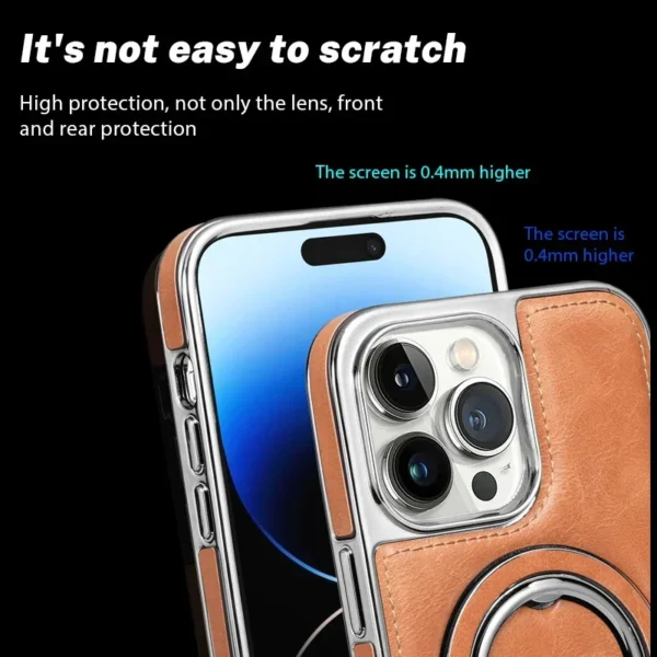 Unsichtbare Ständer Telefon Fall Für iPhone 13 11 12 14 15 Pro Max Business Leder Halter Abdeckung Magsafe Für IPHON 12 13 14 15 Promax 4