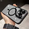 Für iPhone 15 Pro Max Luxus Magsafe Magnetische Objektiv Halter Ständer Telefon Fall Für iPhone 12 13 14 15 16 Plus saubere Schutzhülle