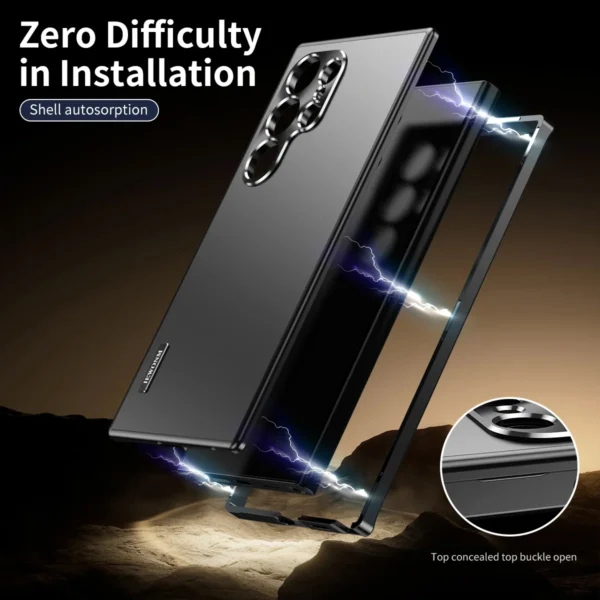Mode Magnetische Schließen Aluminium Metall Fall Für Samsung Galaxy S25 Ultra S24 Ultra S23 S22 S21 Starke Drop Proof Abdeckung 6