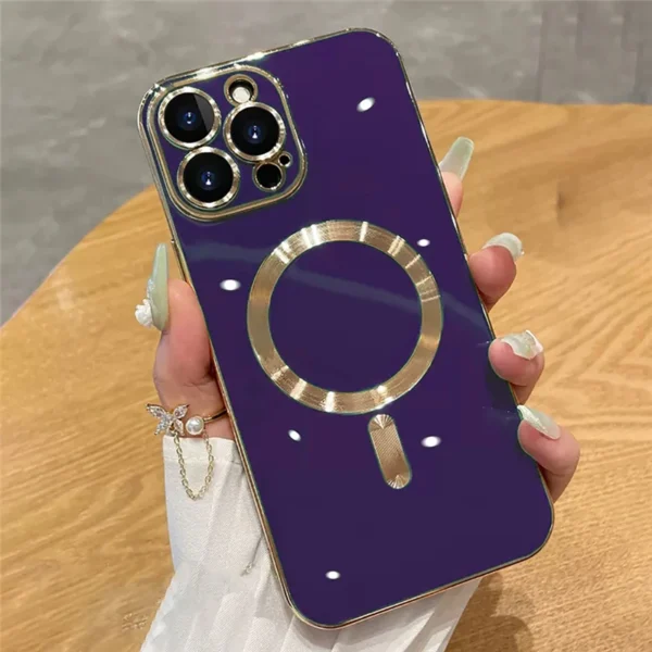 Für iPhone 15 Pro Max Luxus Magsafe Magnetische Beschichtung Rahmen Telefon Fall Für iPhone 11 12 13 14 15 16 plus Objektiv Schutzhülle 4