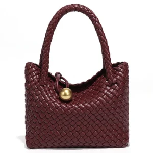 Gewebte Umhängetasche für Damen, Umhängetasche für Damen, kleine Handtasche, veganes Leder, Geldbörse, Tragetasche, Hobo-Tasche
