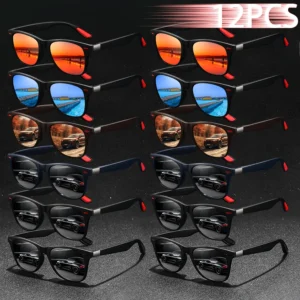 12PCS Mode Vintage Metall dekoration Fahren Angeln Sonnenbrille Männer Frauen Luxus Marke Designer Sonnenbrille UV400 Brillen