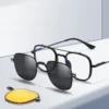 COHK Metall 3 In 1 Neue Stil Klapp Magnet Clip Auf Brillengestell Trend Polarisierte Sonnenbrille Männer Optische Computer Brillen UV400