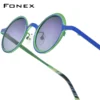 FONEX Titan Sonnenbrille Frauen Marke Design Vintage Retro Runde Polarisierte Sonnenbrille Männer Japanische UV400 Polarisierte Shades 85774