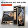 Für Samsung Z Fold 6 LANGSIDI Echtes Leder Magnetisches Scharnier Vollständiger Schutzhüllehalter Kickstand Fold6 Stoßfeste Abdeckung 5