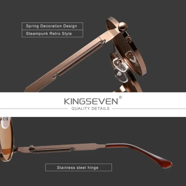 KINGSEVEN Marke Original Designe Sonnenbrille Gothic Steampunk Polarisierte Männer UV400 Gläser Frauen Runde Rahmen Retro Kausalen Brillen 4