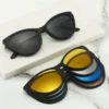 Hochwertige, blendfreie, polarisierte TR90-Sonnenbrille für Damen und Herren, 5-in-1-Sets, magnetischer Sonnenschutz, Clip-on-Sonnenbrille, Brillen, weiblich