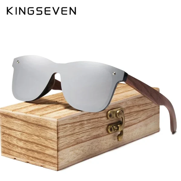 KINGSEVEN UV400 Sonnenbrille Für Männer Polarisierte Hochwertige Augenschutz Gläser Frauen Walnuss Holz Handgemachte Brillen Geschenke 4