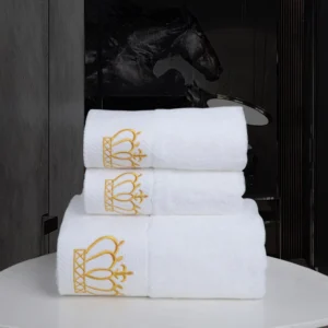 Super saugfähiges Baumwoll tuch für Erwachsene bestickte Krone weiß Hotel Badet uch Strand tuch Bad zubehör Gesichts tuch 3