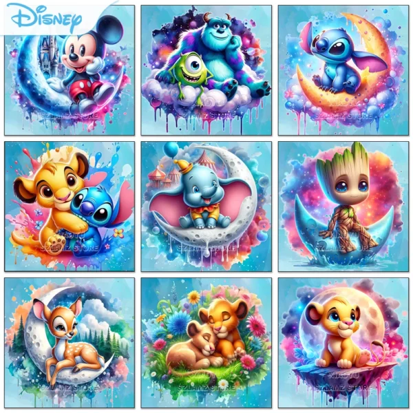 Disney DIY Diamant Malerei Stich Simba Der König Der Löwen Mosaik Dumbo Voll Platz Runde Bohrer Stickerei Set Cartoon Wand Dekor 1