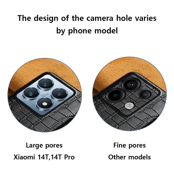 Handyhülle aus echtem Rindsleder für Xiaomi Poco X6 Pro Redmi Note 13 Pro Plus 5G Mi 13T Pro 14T Pro 14 Ultra Rückseite 2