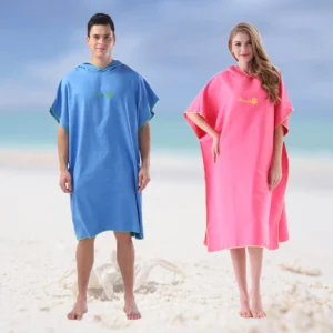 Surf-Poncho, Wickeltuch mit Kapuze, Mikrofaser-Stranddecke, Badetuch, Schwimmtuch, Neoprenanzug, Strandponcho für Erwachsene